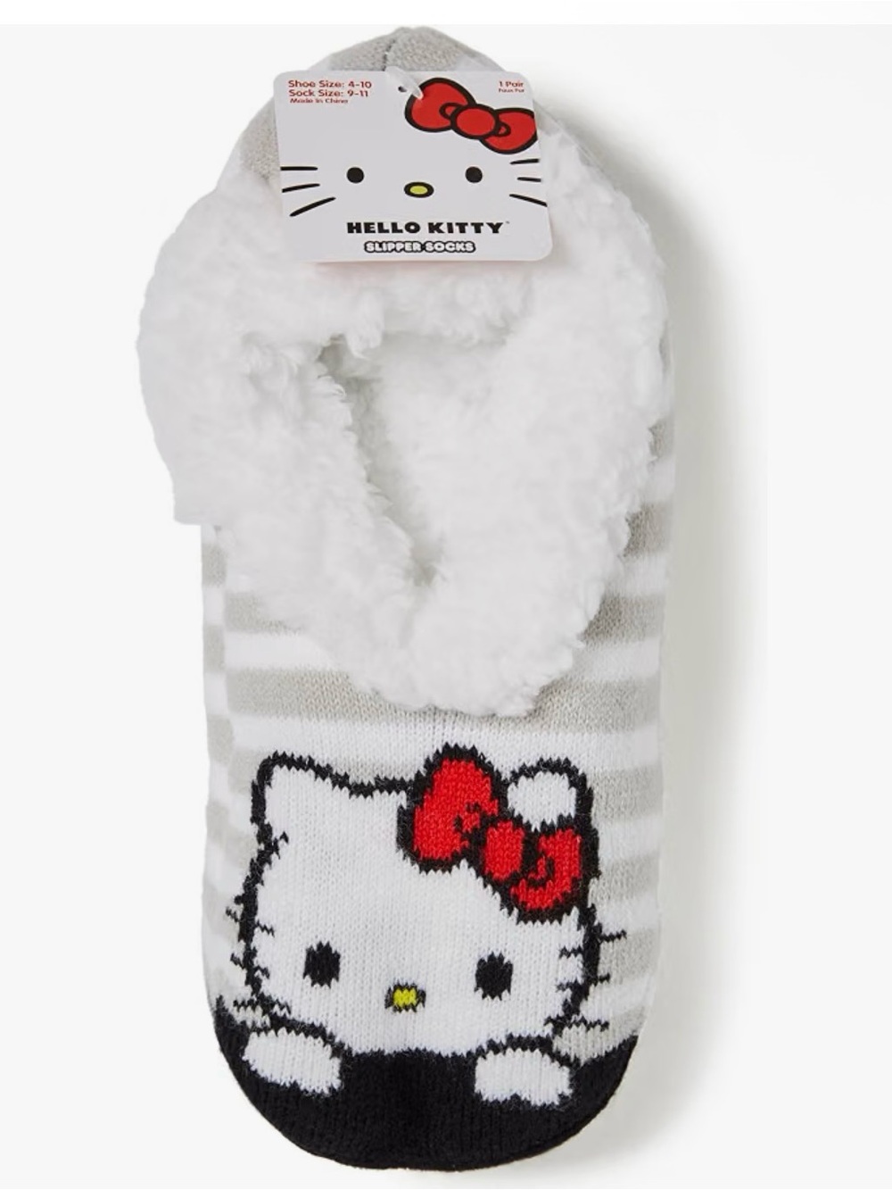Hello Kitty Women's Teddy Fur Slipper Socks